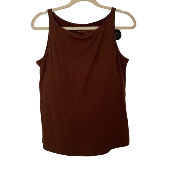 NWT Klassy Network Brown Ribbed Plus Size 3X Sleeveless Tank Top Elevated Basic - Picture 1 of 4